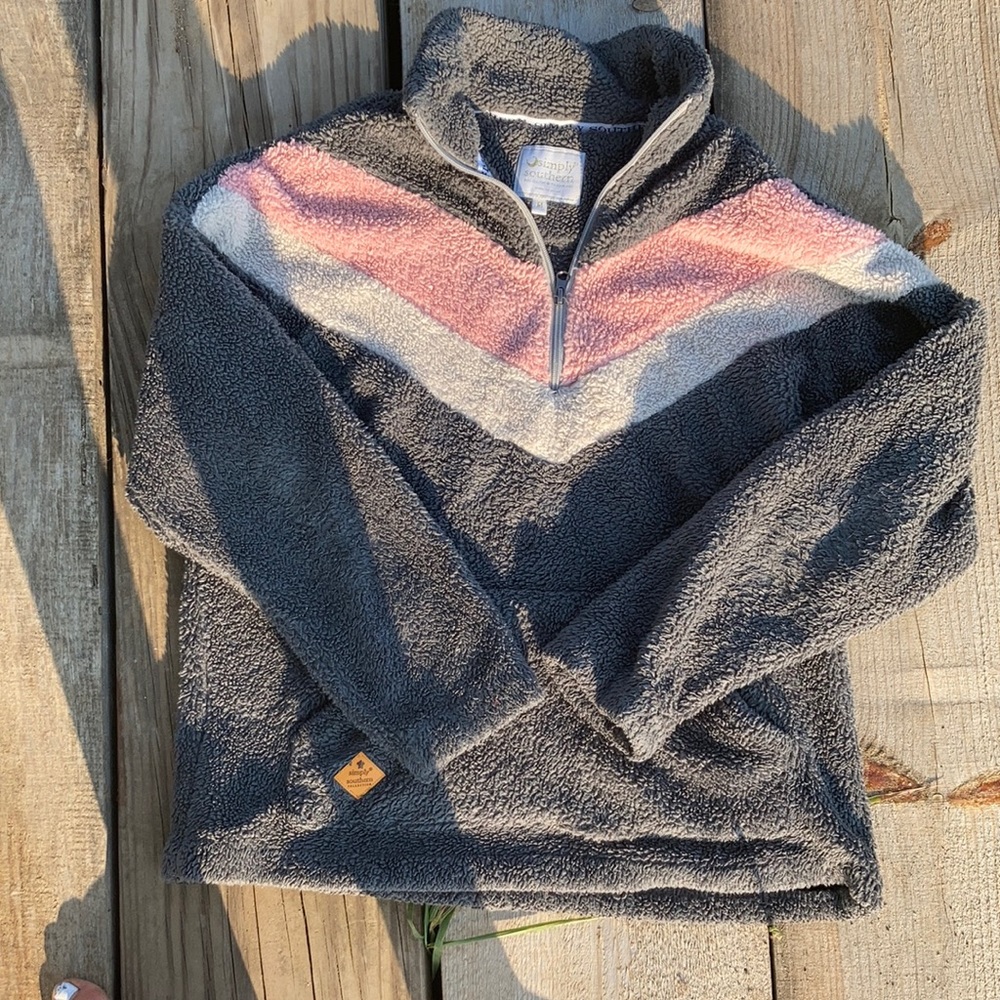 Simply southern grey and pink and white fluffy ss